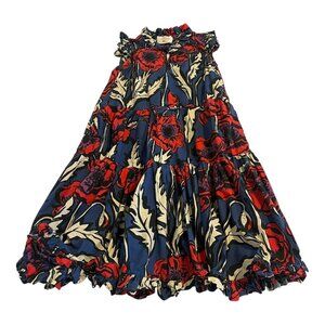 La Double J Short Sassy Ediition 20 Dress Tiered Floral Ruffle Dress Red Blue XS